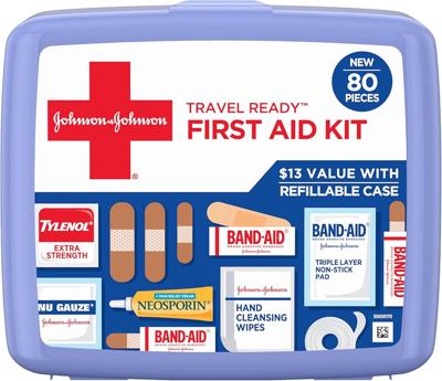 Amazon.com: BAND-AID Brand Travel Ready Portable Emergency First Aid Kit for Minor Wound Care, Perfect for Home, Car, Travel, Camping Essentials & Out