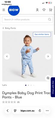 Dymples Baby Dog Print Track Pants - Blue | BIG W