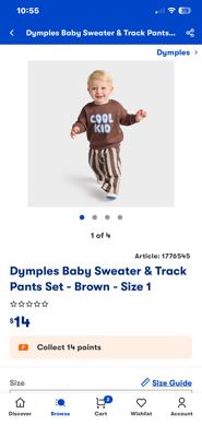Dymples Baby Sweater & Track Pants Set - Brown - Size 1 | BIG W