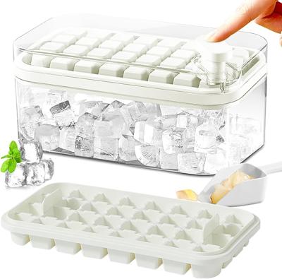 Amazon.com: Ice Cube Tray with Lid and Bin, 2 Pack Ice Cube Trays for Freezer, 64 Pcs Ice Cube Mold, Press Button Easy Release Ice Tray, Small Ice Cub