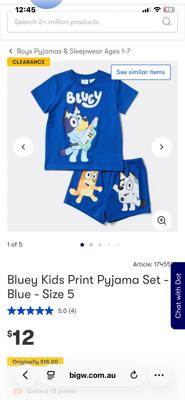 Bluey Kids Print Pyjama Set - Blue | BIG W