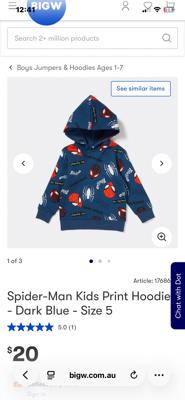 Spider-Man Kids Print Hoodie - Dark Blue | BIG W