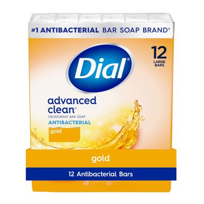 Dial Antibacterial Deodorant Bar Soap, Advanced Clean, Gold, 4 oz, 12 Bars - Walmart.com