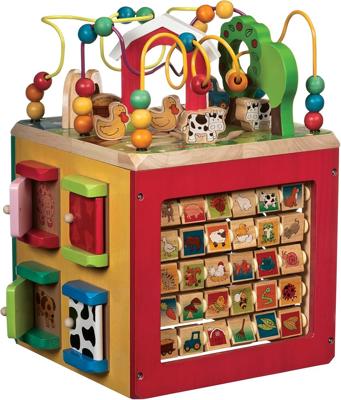 Amazon.com: Battat – Activity Cube with Farm Theme – Educational Wooden Toys for Toddlers and Kids – 1 Year + : Toys & Games