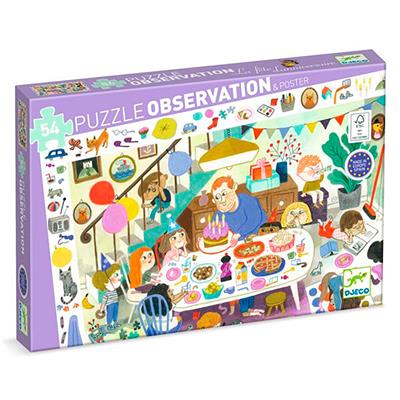 Djeco - Casse-tête Observation 54 pièces - La fête danniversaire