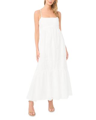 1.state Square Neck Eyelet Maxi Dress