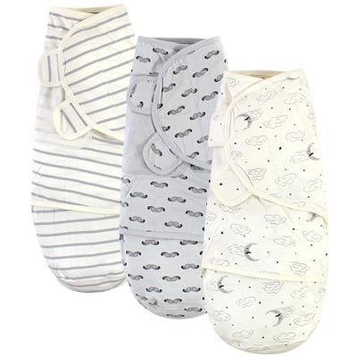 Touched by Nature Baby Boy Organic Cotton Swaddle Wraps, Mr. Moon, 0-3 Months - Mr. Moon - 0-3 Month