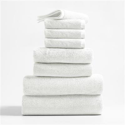 Organic Turkish Cotton White Towels, Set of 8   Reviews | Crate & Barrel