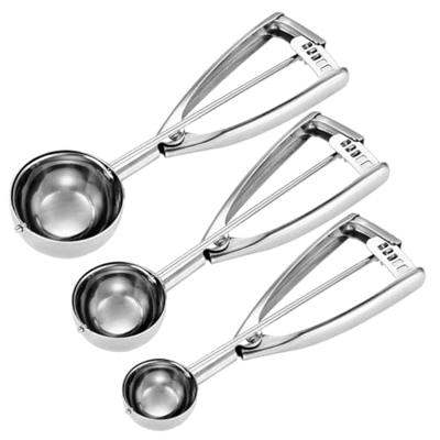 Fayomir Cookie Scoop Set - Small/1 Tbsp, Medium/2 Tbsp, Large/3 Tbsp - Cookie Dough Scoop, Cookie Scoops for Baking Set of 3, Heavy-Duty 18/8 Stainles