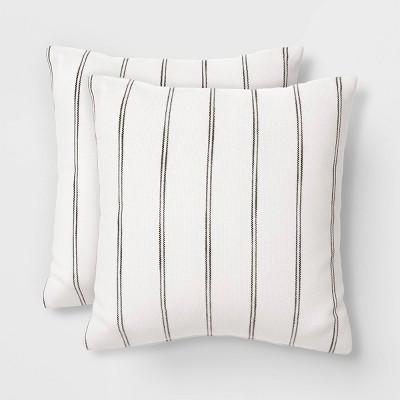 2pk Square Cotton Woven Stripe Throw Pillows  - Threshold™ : Target