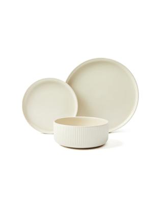 Taupe Linear 12 Piece Dinner Set - Kmart