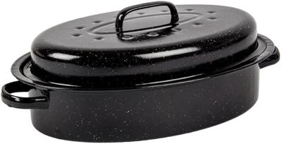 Kaufmann Oval Enamel Coated Pan with Lid, 5 Liter Capacity : Amazon.co.za: Home & Kitchen