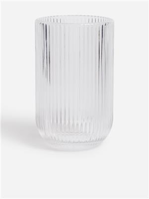 Jet Home Clear Pressed Ribbed Rounded Highball Glass | Bash