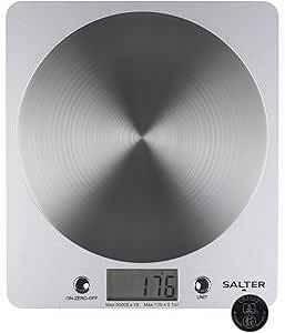 Salter 1036 SVSSDR Disc Digital Kitchen Scale – Electronic Food Scale, Add & Weigh Multiple Ingredients, 5kg Capacity, Aquatronic for Measuring Liquid