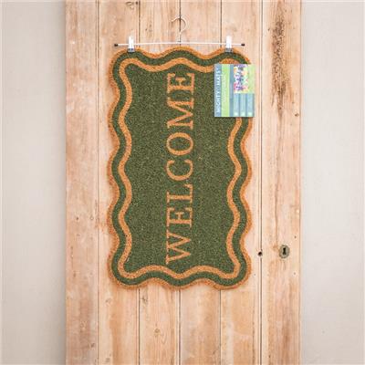 Latex Backed Olive Welcome Coir Mat - 75cm x 45cm - Creative Gardens