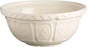 Mason Cash Colour Mix Cream Mixing Bowl | 2 Litre Capacity | 24cm Earthenware Bowl with Classic Pattern Design | Dishwasher Safe | Ideal for Pastry, C