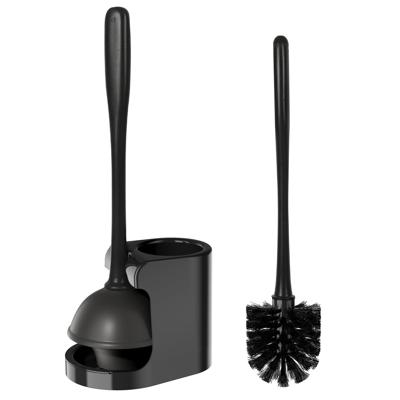 GARITIN Plunger and Toilet Brush Set with Holder, 2 in 1 Toilet Plunger and Brush Combo for Bathroom Cleaning, Black - Walmart.com