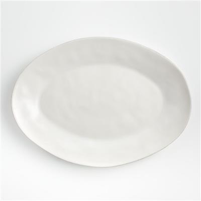 Marin White Large Stoneware Oval Serving Platter   Reviews | Crate & Barrel