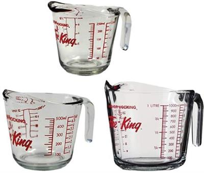 Anchor Hocking Glass Measuring Cup Set, Assorted Sizes, 3-pc