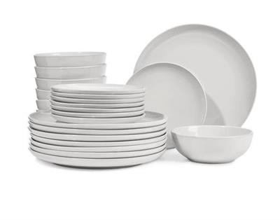 MASTER Chef Stoneware Dinnerware Set, Serves 8, 24-pc, White