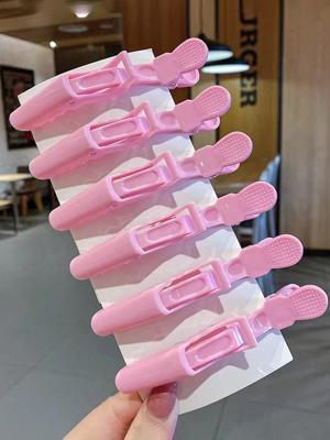 36/24/12/10/7/6/1pc Set Salon Crocodile Clips, Plastic Crocodile Clips, Seamless Bangs Clips, Duck Bill Claw Clips Air Accessories