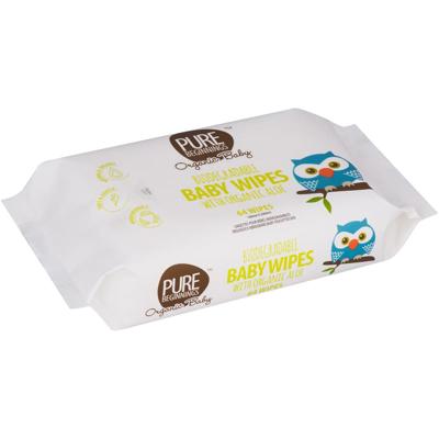 Pure beginnings biodegradable baby wipes with organic aloe 64 s 879