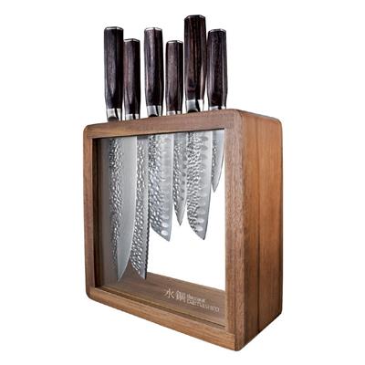 Baccarat Damashiro EMPEROR Mokuzai 7 Piece Knife Block - House