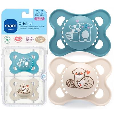 Amazon.com : MAM Original Matte Baby Pacifiers 0-6 Months, Binky for Newborn Babies, BPA-Free Skin Soft Silicone Nipple, Easy to Clean, Developed with
