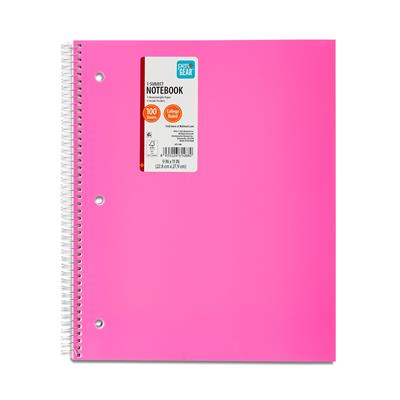 Pen Gear College Ruled Poly 1-Subject Notebook with Inside Pockets, 9 x 11, Pink, 100 Heavyweight Sheets - Walmart.com