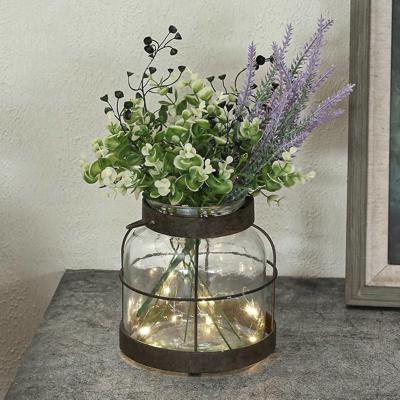 Amazon.com: Vintage Glass Farmhouse Vase, Rustic Lantern Decor with Plants Lavenders Lights Vintage Style Vase for Home Decor Floral Arrangement House