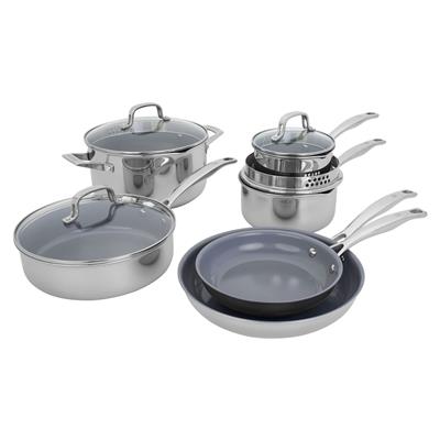 Henckels Clad H3 10-pc Stainless Steel Ceramic Nonstick Cookware Set - 10