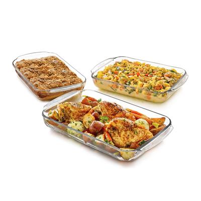 Libbey Bakers Basics 3-Piece Glass Casserole Baking Dish Set - Set of 3