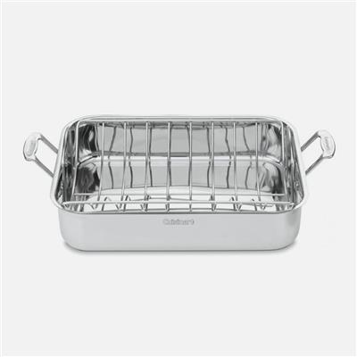 Cuisinart Chefs Classic Stainless Cookware 16 Rectangular Roaster with Rack