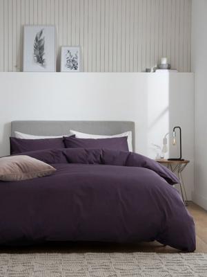 Buy Purple Blackberry Cotton Rich Plain Duvet Cover and Pillowcase Set from Next Australia