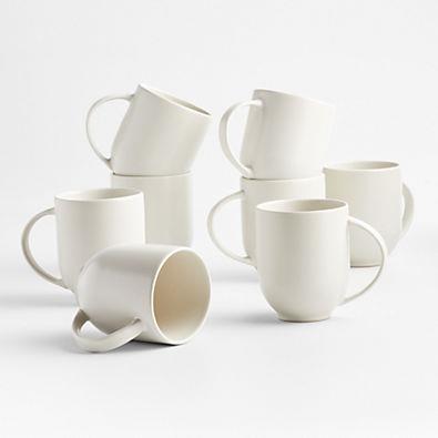 Craft 11.5-oz. Linen Cream Stoneware Mugs, Set of 8