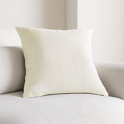 Relaxed Linen Layering 20"x20" Arctic Ivory Throw Pillow with Feather Insert