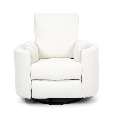 Fluff Mumma Bouclé Glider Recliner Arm Chair | Snow – Fluff Daddy
