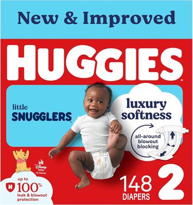 Amazon.com: Huggies Pañales tamaño 2, pañales Little Snugglers para bebé, talla 2 (12-18 libras), 148 unidades, el embalaje puede variar : Bebés