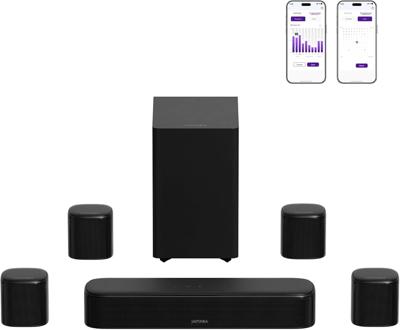 ULTIMEA 7.1ch Surround Soundbar, Sound Bar for TV with 4 Surround Speakers, Peak Power 330W, Surround Sound System, HDMI ARC, TV Soundbar with Subwoof