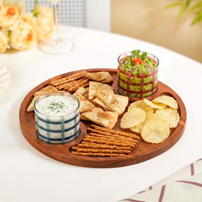 Platterazzi Round Serving Platter With Checkered Bowls Set Of 3 Online - Premium Platter | Nestasia