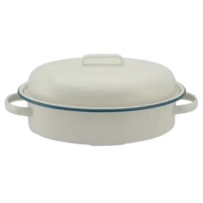 Checkers Sixty60 | Ripple White Enamel Oval Roaster 30cm