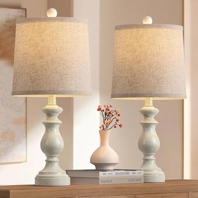 PARTPHONER Traditional Table Lamp Set of 2, Rustic Farmhouse Table Lamps for Living Room Bedroom, 22 Bedside Desk Lamps Vintage Nightstand Lamps with