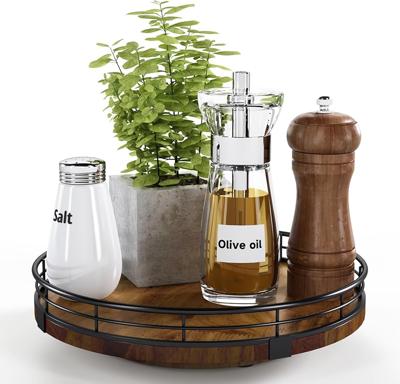 Amazon.com - Farmhouse Oak 9 Lazy Susan Turntable Organizer for Cabinet, Round Wooden Lazy Susan Organization and Storage for Dining Table, Pantry, Ki