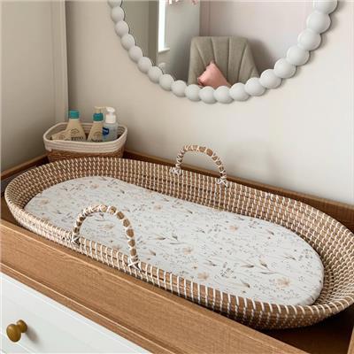Mabel & Fox - Basket Changing Mat - Natural Wildflowers