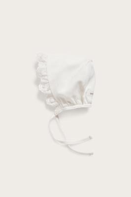 Baby white lace bonnet – Newbie