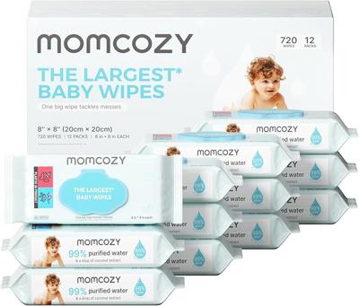 Amazon.com: Momcozy - Toallitas para bebés - Tamaño extra grande, 99% a base de agua, sin perfume y hipoalergénicas, toallitas limpiadoras e hidratant