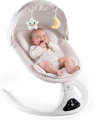Amazon.com: Columpio eléctrico para bebé con control remoto, 5 velocidades de movimiento natural, almohadilla de asiento desmontable, columpio portáti