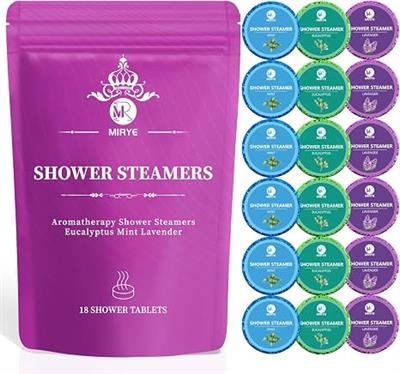 Amazon.com: Shower Steamers Aromatherapy Gifts for Women&Men, 18-Pack Organic Eucalyptus Lavender Mint Essential Oil Shower Bombs, Self Care Stress Re