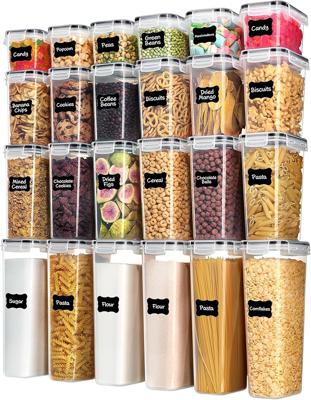 Amazon.com: Airtight Food Storage Containers with Lids, Vtopmart 24 pcs Plastic Kitchen and Pantry Organization Canisters for Cereal, Dry Food, Flour
