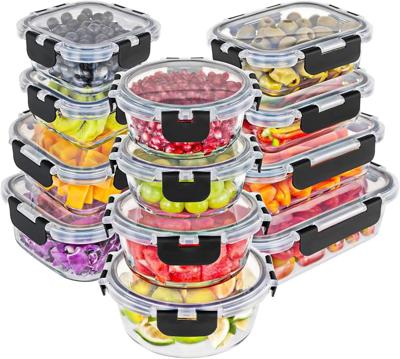 Amazon.com: Magic Mill Premium Borosilicate Glass Food Storage Containers with lids Set | 24pc Sets with 12 Bowls & 12 Airtight Locking Lids for Lunch